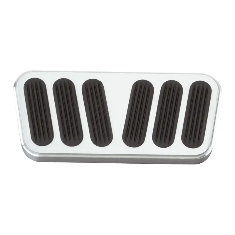 Lokar Billet Aluminum Brake Pedal Pad – Brushed Finish With Non-Slip Rubber Insert 1