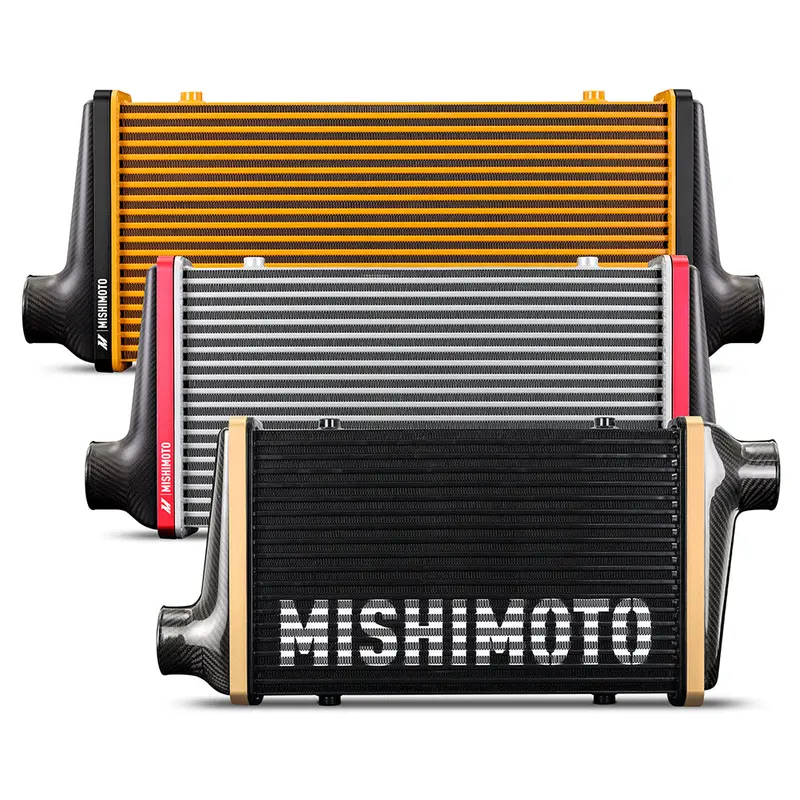 Mishimoto Ucf-Series Intercooler Core – 525Mm Gloss Black, Straight-Flow, Red Anodized V-Band (Mmint-Ucf-G5B-S-R) 1