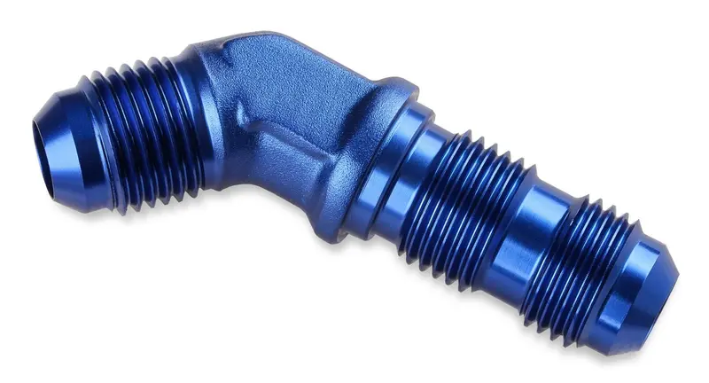 Mr. Gasket 45° An Bulkhead Fitting – -6An Male To -6An Male, Anodized Blue (483706) 1
