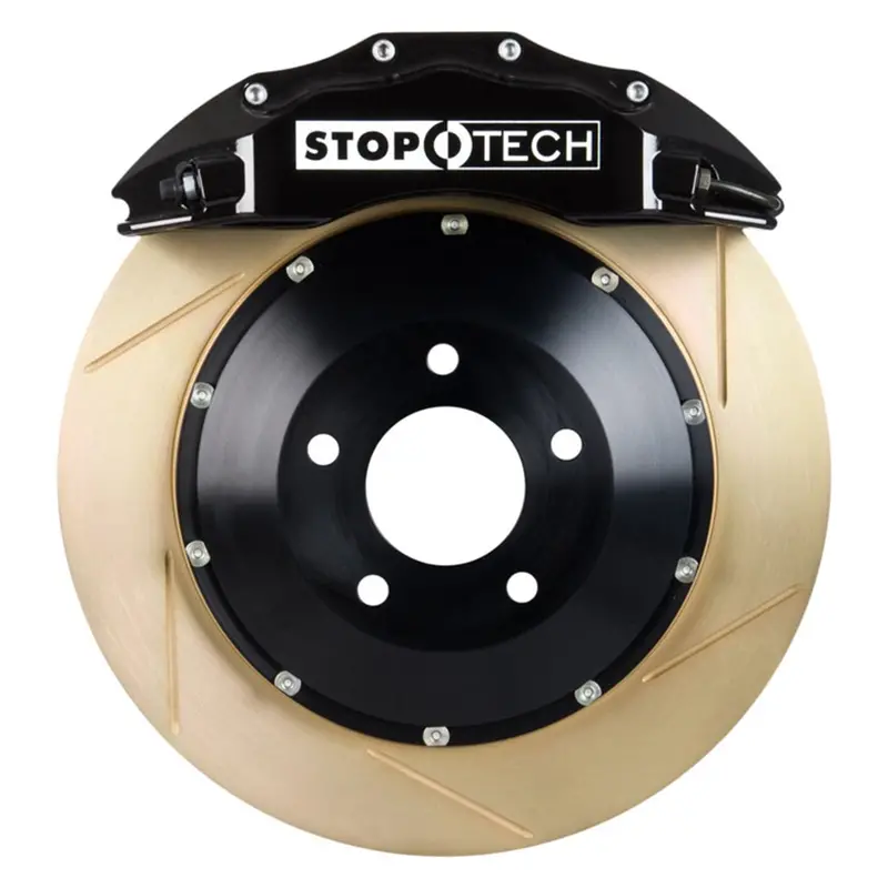 Stoptech 83.330.6700.53 Front Big Brake Kit – Black Calipers & Slotted Two-Piece Rotors 1