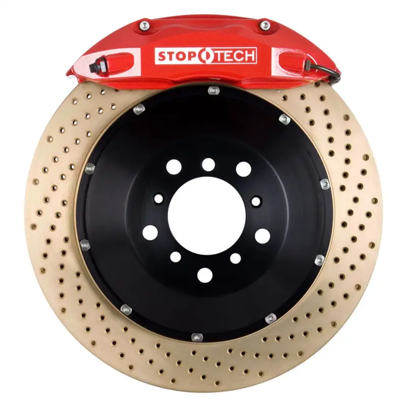 Stoptech 83.857.4600.74 Stoptech Big Brake Kit; Red Caliper; Drilled Two-Piece Rotor; Rear 1