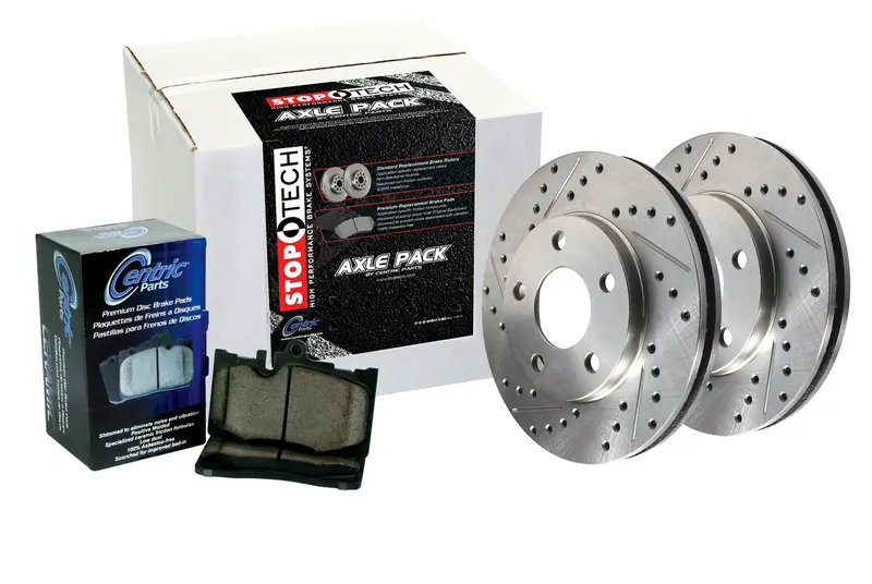 Stoptech Select Sport Front Brake Kit – Drilled & Slotted Rotors – Axle Pack Model 928.33007 1