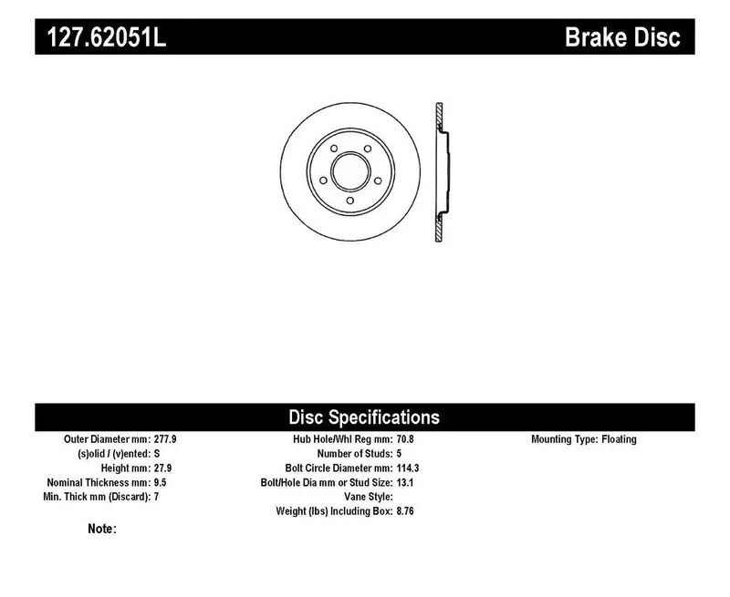 Stoptech Sport Drilled & Slotted Brake Rotor – Rear Left, Precision Engineered For Performance 1