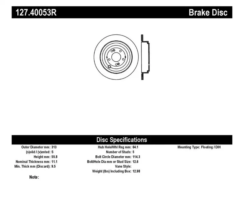 Stoptech Sport Rear Right Brake Rotor – Drilled And Slotted Design For Enhanced Cooling 1