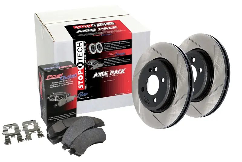 Stoptech Street Axle Pack – Rear Slotted Brake Kit, Balanced Performance Setup (937.39522) 1