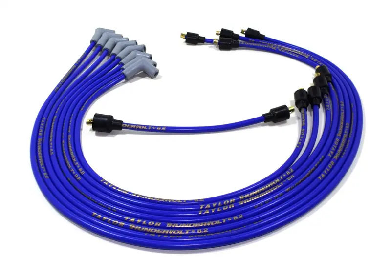 Taylor Thundervolt 8.2Mm Ignition Wire Set – Spiro-Wound, 90° Boots, Custom Fit, Blue 1