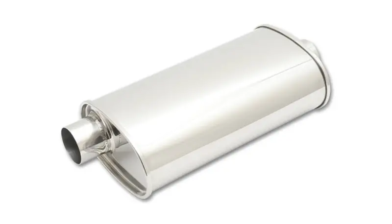 Vibrant Performance 1106 Streetpower Oval Muffler – 2.5" Inlet/Outlet, Offset Or Center Configuration, 5" Tip 1